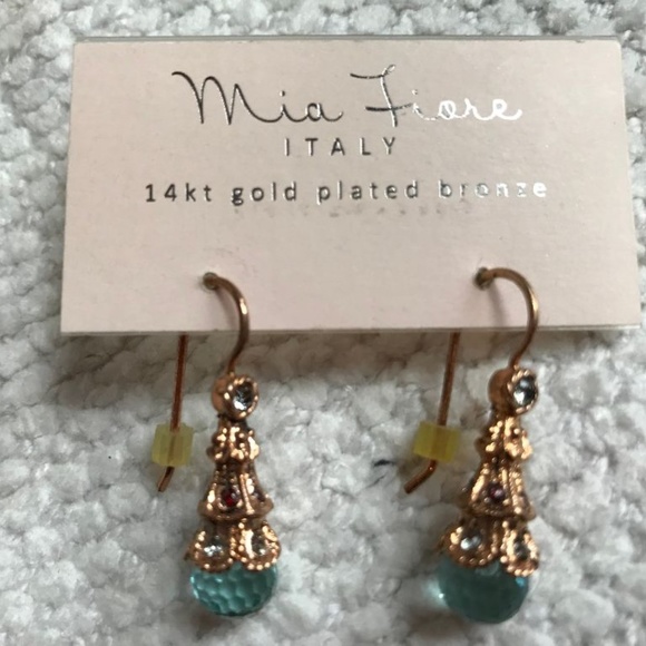 Rose Bronze Gold Crystal Earrings Mia 